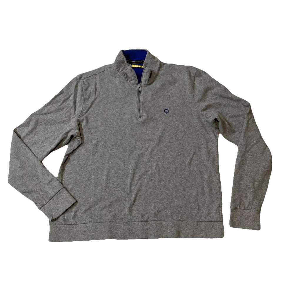 Prince & Fox Mens Sweatshirt Gray 1/4 Zip Soft Cotton Shirt Size L